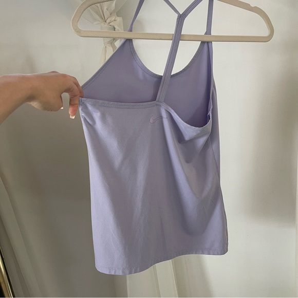 Nike DRI-FIT Y Back Halter Purple Workout Tank Top | Athletic Yoga Pilates wear - Picture 2 of 5